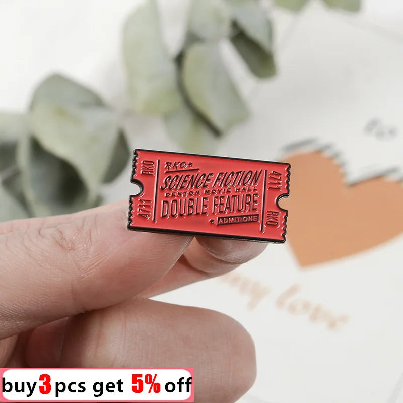 Rocky Horror Pin Movie Ticket Enamel Pin Rocky Horror Show Brooch Lapel Pins Badge Film Movie Jewelry Gift for Friend Wholesale