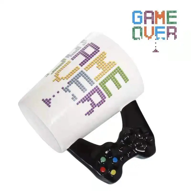 Ceramic Mugs Creative 3D Game Over Coffee Cups Student Milk Game Controller Handle Funny Mug Birthday Christmas Gamer Gift
