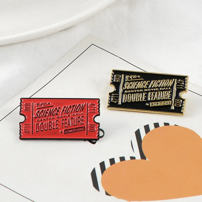 Rocky Horror Pin Movie Ticket Enamel Pin Rocky Horror Show Brooch Lapel Pins Badge Film Movie Jewelry Gift for Friend Wholesale