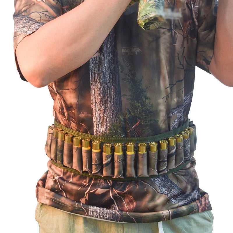 Tactical 30 Rounds 12/20 Gauge Ammo Holder Pouch Belt Shot Gun Shell Bandolier Waist Bullet Cartridges Holster for Hunting