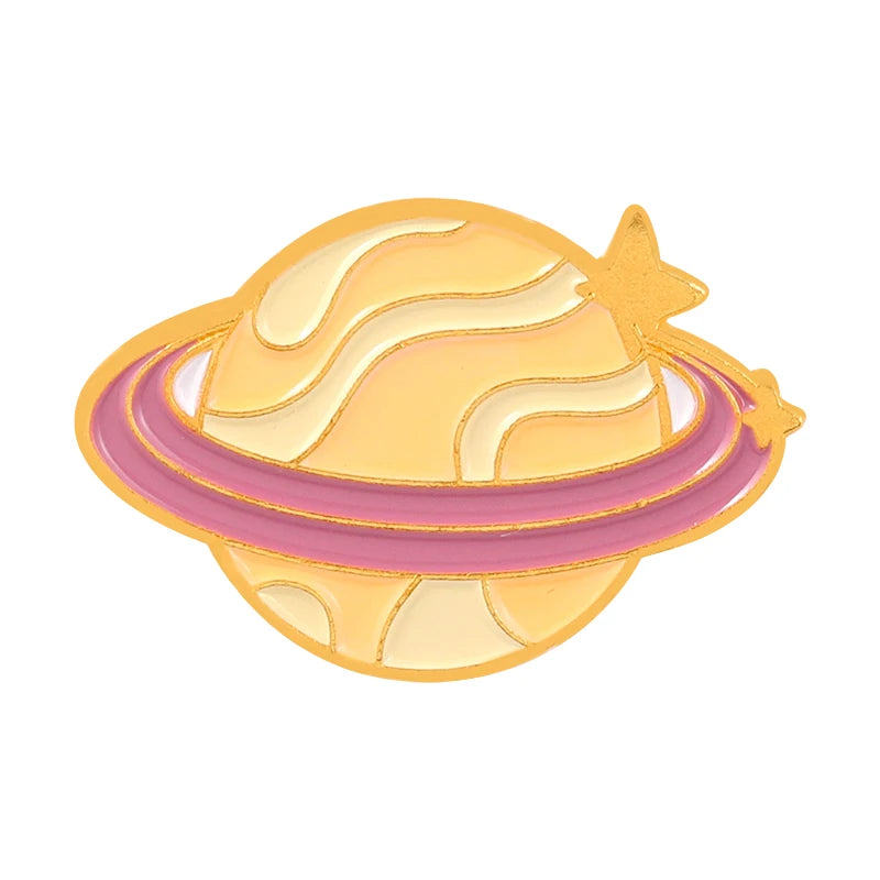 Star Sky Galaxy Collection Enamel Pins Romantic Space Planet Metal Cartoon Badge Bag Hat Lapel Women Jewelry Kid Astronaut Gifts