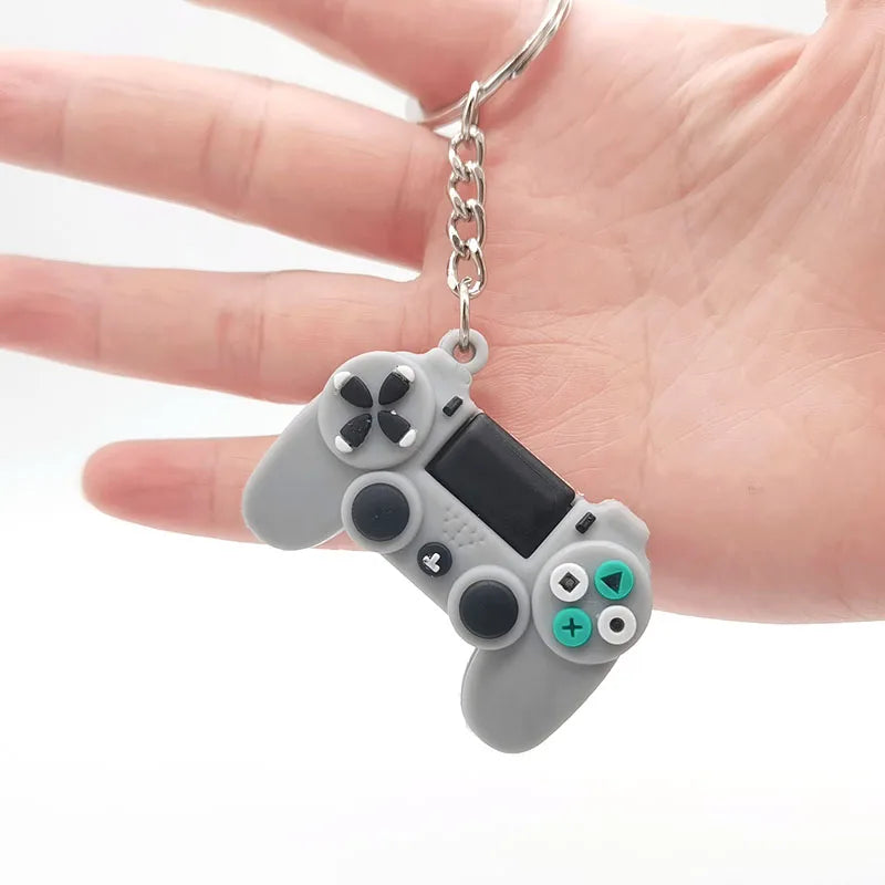 Cute PVC Game Machine Keychain Keyring Gamepad Joystick Key Chain PS4 Game Console Keychains Bag Car Hanging Key Ring