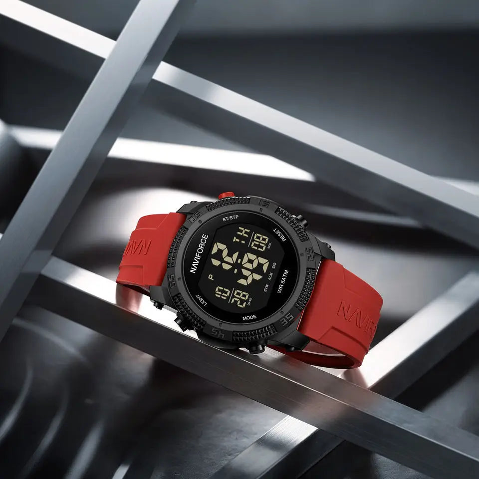 For 7104 Men's Watch Simple Fashion Casual Sports Stainless Steel Case 3ATM Waterproof Luminous Calendar Silicone Strap