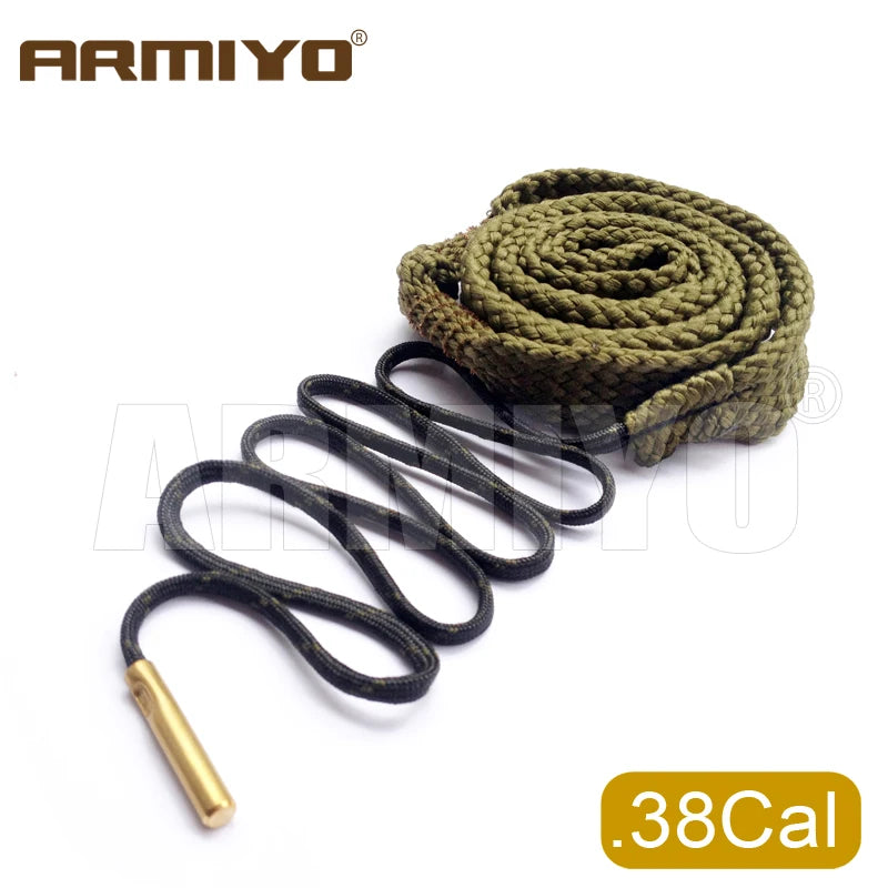 Armiyo .17Cal .22Cal .30Cal .38Cal .45Cal 12GA 20GA Barrel Cleaning Sling Bore Brush Clean Rope Hunting Accessories