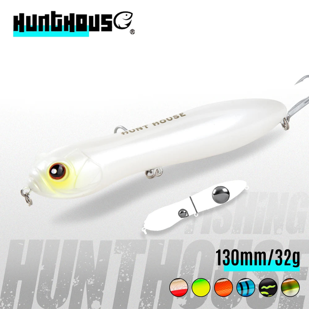 HuntHouse Trairao topwater lure Pencil lure long casting fishing for Bass Pike lure Crazy surface darter sound loud