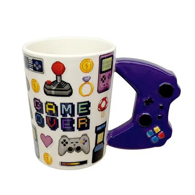 Ceramic Mugs Creative 3D Game Over Coffee Cups Student Milk Game Controller Handle Funny Mug Birthday Christmas Gamer Gift