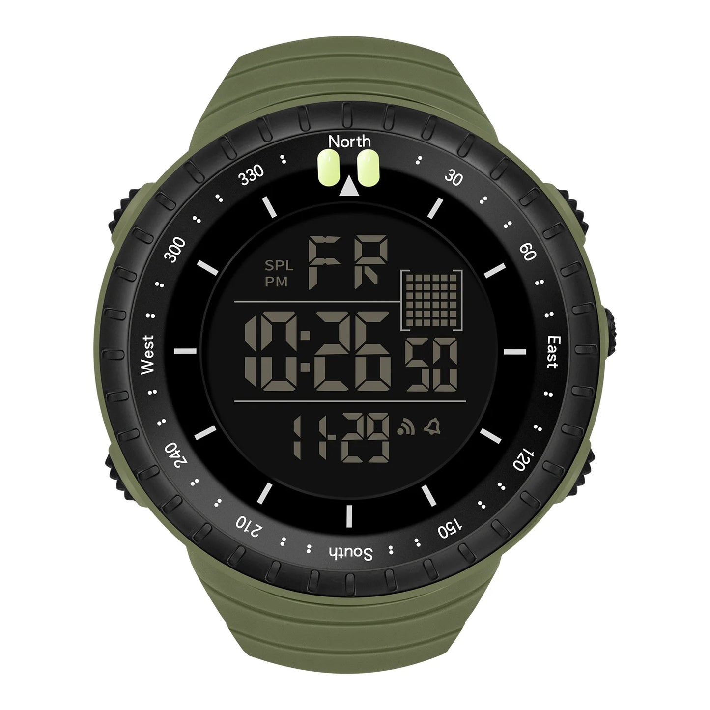 SYNOKE 9648 NEW High Quality Green Boys Digital Watch Stylish Silicone Strap Chronograph Luminous Simple Sports Wristwatch