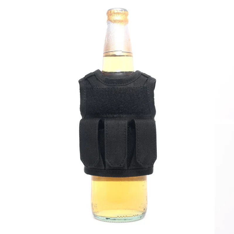 Tactical Beer Bottle Vest  Sports Mini Miniature Molle Vest Outdoor Upgraded Bottle Drink Set Adjustable Shoulder Straps