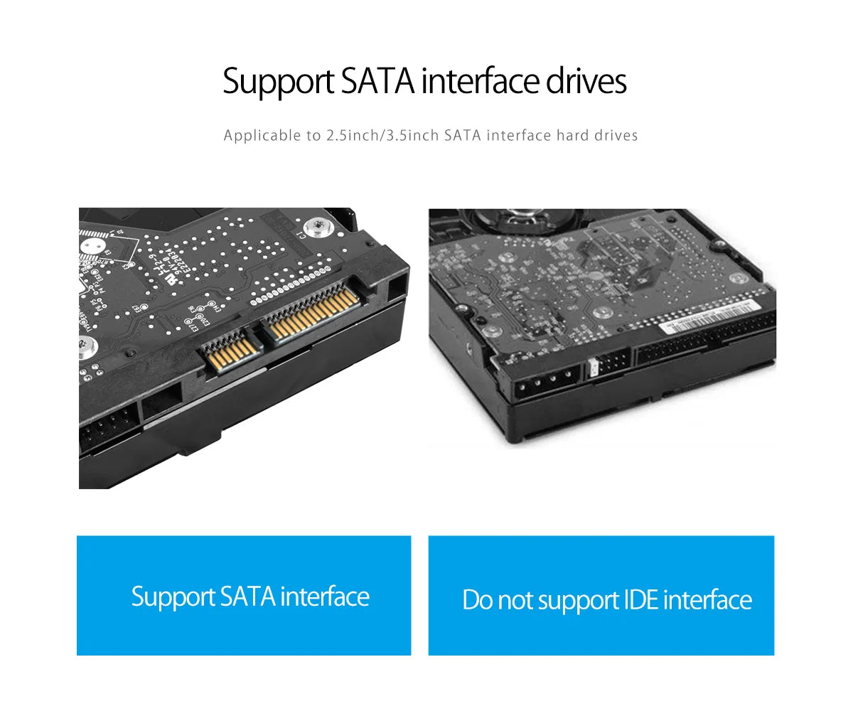 ORICO 2 Bay HDD Docking Station with Offline Clone SATA to USB 3.0 Hard Drive Docking Station for 2.5/3.5 inch Hard Drive Case