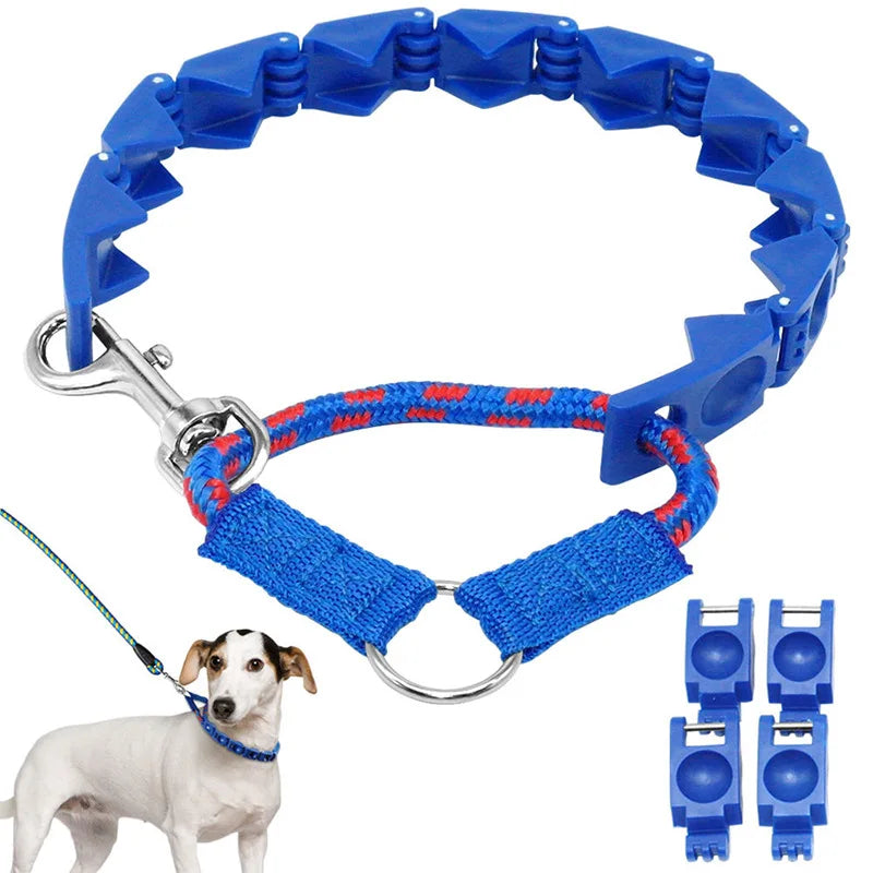 Dog Collar Welded Link Chain Pet Non-slip Pinch Adjustable Large Size Training Accessories Collars For Big Dogs