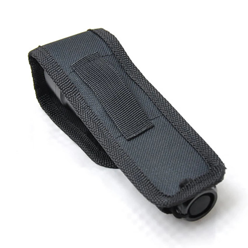 Flashlight Holder for Tactical Torch, Durable Belt Flashlight Holder Nylon Case Belt Clip Tactical Torch Carry Case, Black