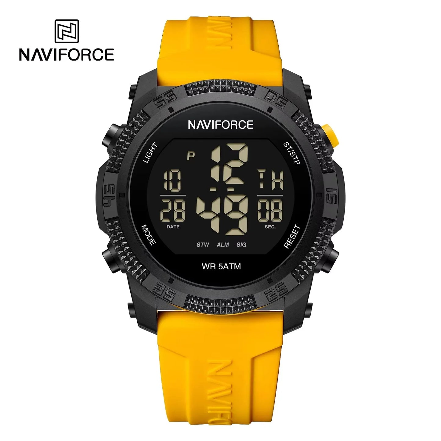 For 7104 Men's Watch Simple Fashion Casual Sports Stainless Steel Case 3ATM Waterproof Luminous Calendar Silicone Strap