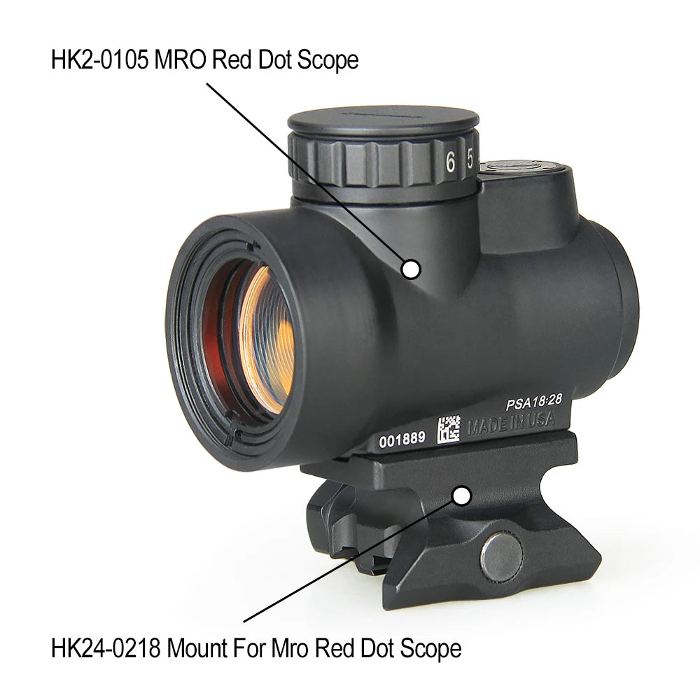 Tactical 1x Mini style red dot sight scope with high and Low picatinny rail mount base hunting shooting HK2-0105