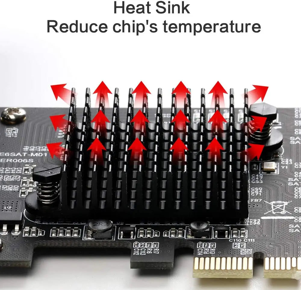PCIe SATA Card 6/10 Port 6Gbps SATA 3.0 PCIe Card,Support 10 SATA 3.0 Devices, Built-in Adapter Converter For Desktop PC
