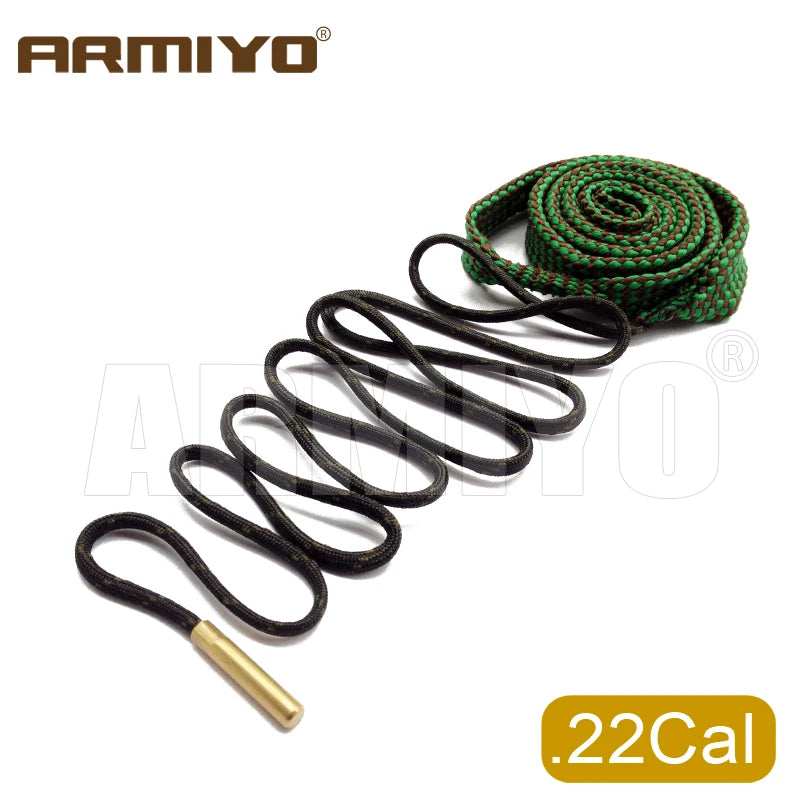 Armiyo .17Cal .22Cal .30Cal .38Cal .45Cal 12GA 20GA Barrel Cleaning Sling Bore Brush Clean Rope Hunting Accessories