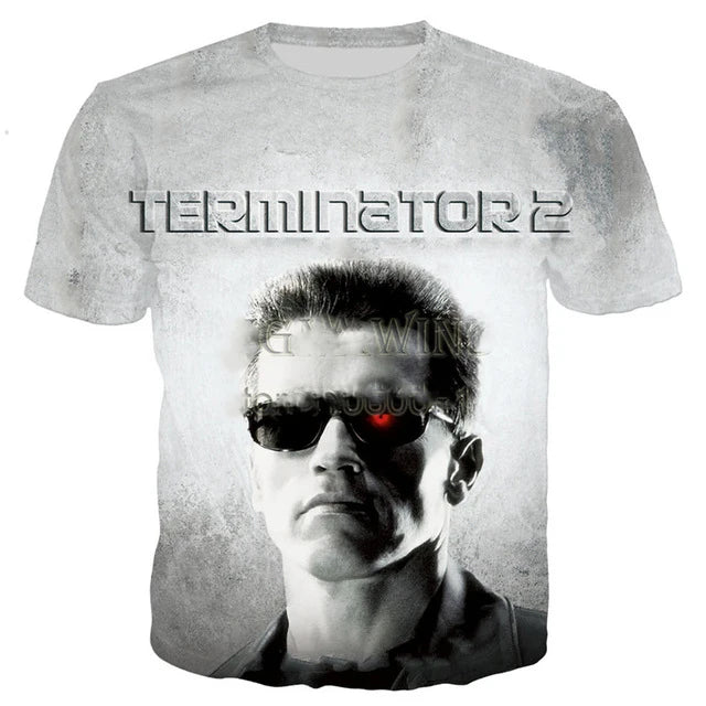 Fashion Movie Terminator Arnold Schwarzenegger T Shirt Men Women 3D Printed T-shirt Harajuku Style Tshirt Streetwear Tops