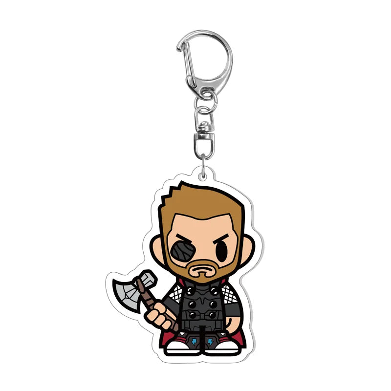 Marvel Avengers Cute Keychain Cartoon Iron Man Thor Hulk Captain America Car Keychain Kids Bag Pendant Keyring Friends Gift