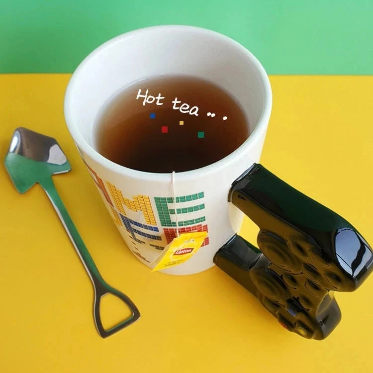 Ceramic Mugs Creative 3D Game Over Coffee Cups Student Milk Game Controller Handle Funny Mug Birthday Christmas Gamer Gift