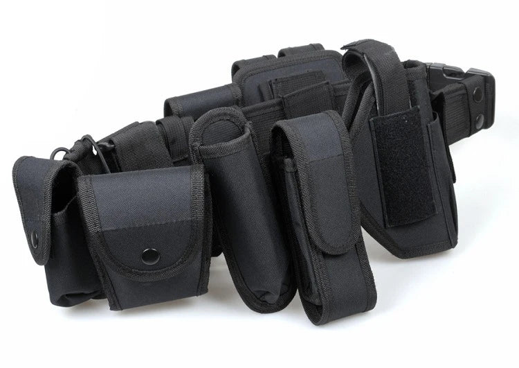 Tactical 10-in-1 Utility Tactical Belt with 9 Commonly Pouches 800D Nylon Fabric Heavy Duty Belt Security Military Hunting Gear