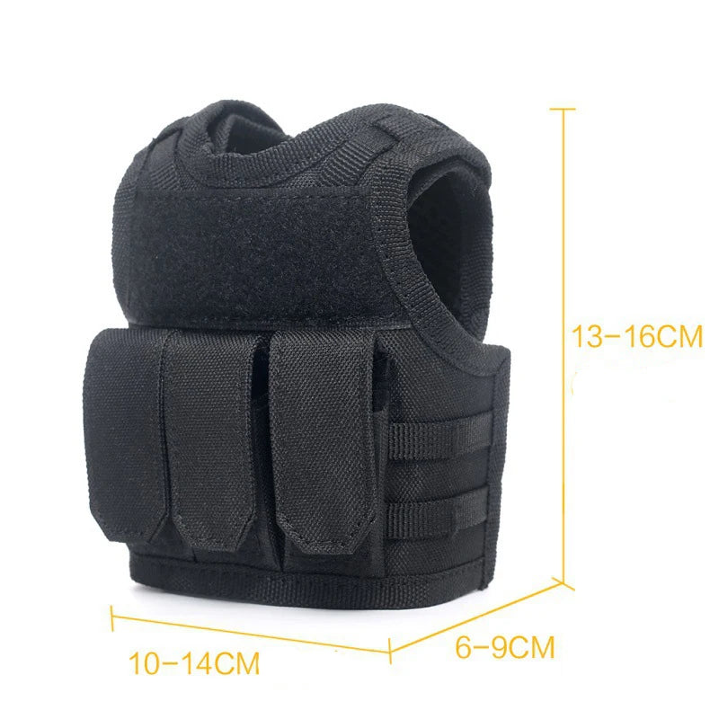 Tactical Beer Bottle Vest  Sports Mini Miniature Molle Vest Outdoor Upgraded Bottle Drink Set Adjustable Shoulder Straps