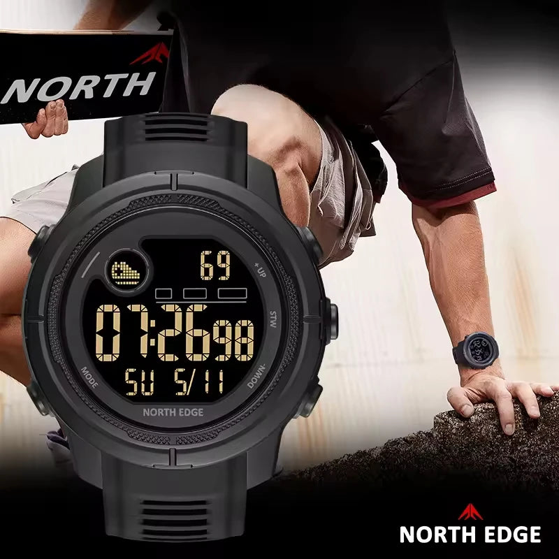 NORTH EDGE 2025 New MARS 5 Men's Digital LED Watch Waterproof 50M HR Luxury Smart Watch for Outdoor Sports for Men and Women