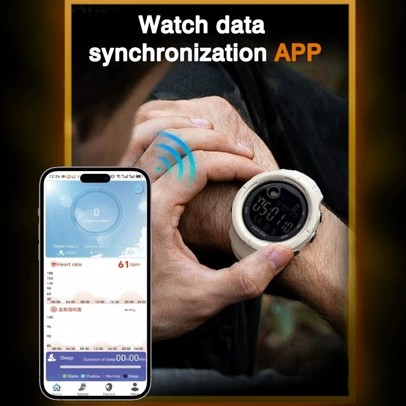 NORTH EDGE 2025 New MARS 5 Men's Digital LED Watch Waterproof 50M HR Luxury Smart Watch for Outdoor Sports for Men and Women