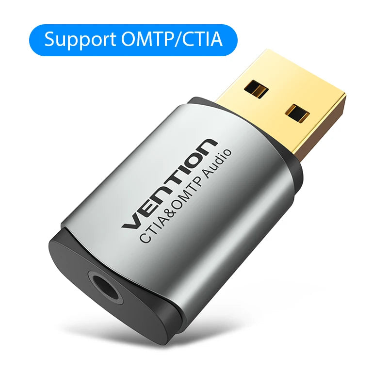 Vention USB External Sound Card  2-in-1 3.5mm USB Adapter Audio Interface for  EarPods Earphone Cable Computer USB Sound Card