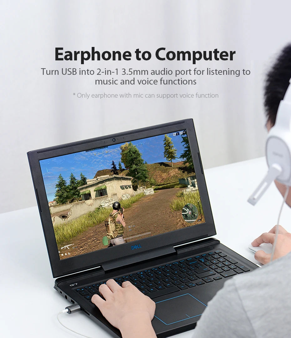 Vention USB External Sound Card  2-in-1 3.5mm USB Adapter Audio Interface for  EarPods Earphone Cable Computer USB Sound Card