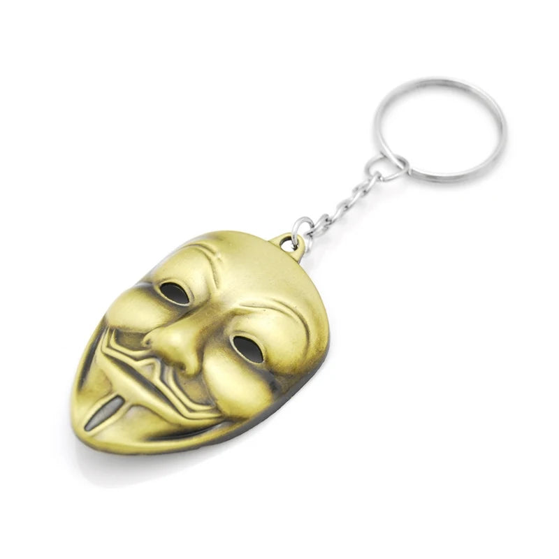 Movie Series Key Chain V for Vendetta Hacker Mask New Keychain for Keys Chaveiro Llavero Keychain 3 Colors Male Gift