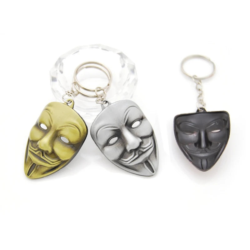Movie Series Key Chain V for Vendetta Hacker Mask New Keychain for Keys Chaveiro Llavero Keychain 3 Colors Male Gift