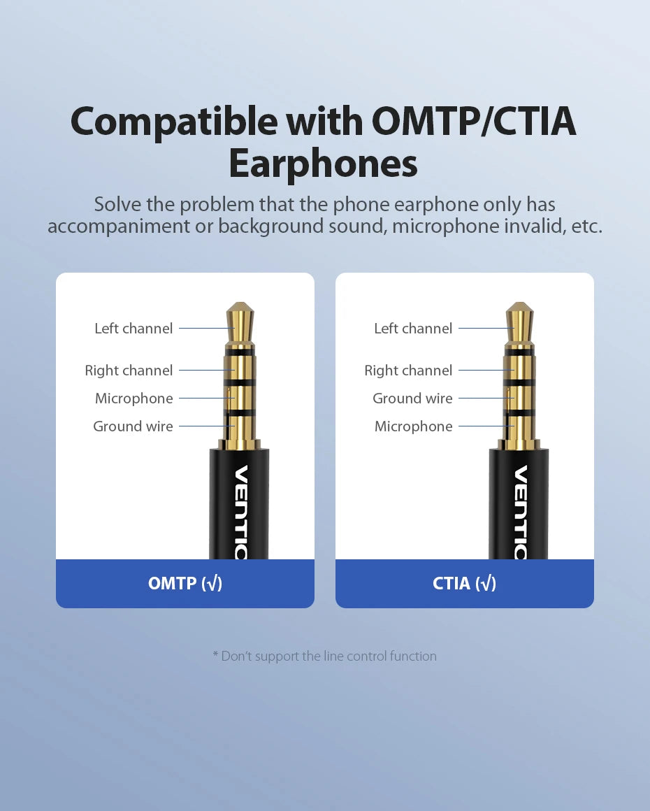 Vention USB External Sound Card  2-in-1 3.5mm USB Adapter Audio Interface for  EarPods Earphone Cable Computer USB Sound Card