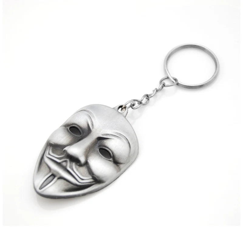 Movie Series Key Chain V for Vendetta Hacker Mask New Keychain for Keys Chaveiro Llavero Keychain 3 Colors Male Gift