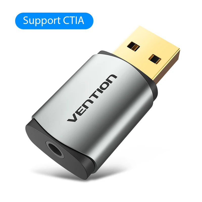 Vention USB External Sound Card  2-in-1 3.5mm USB Adapter Audio Interface for  EarPods Earphone Cable Computer USB Sound Card