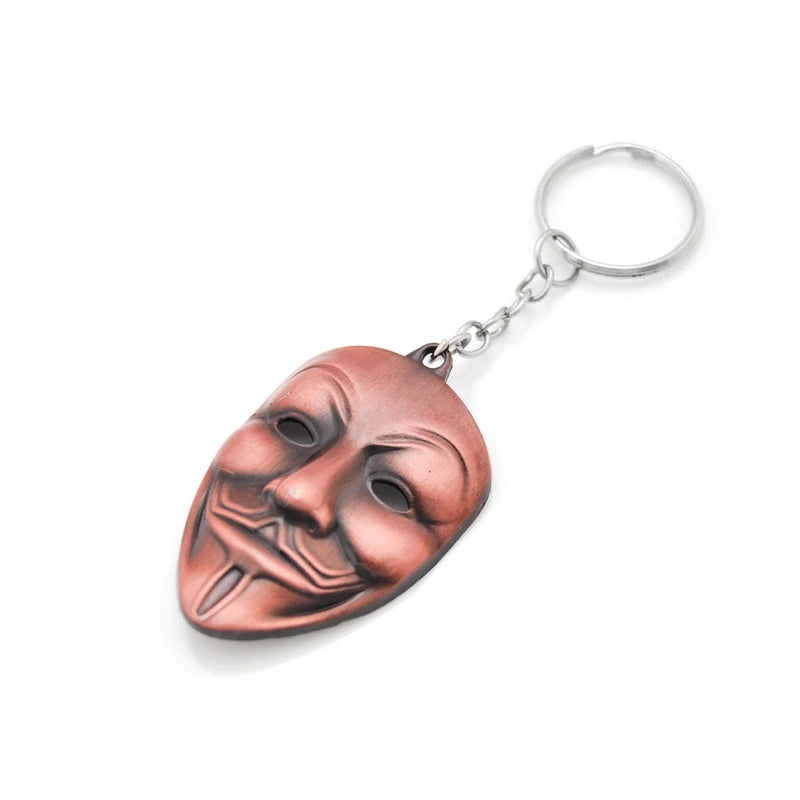 Movie Series Key Chain V for Vendetta Hacker Mask New Keychain for Keys Chaveiro Llavero Keychain 3 Colors Male Gift
