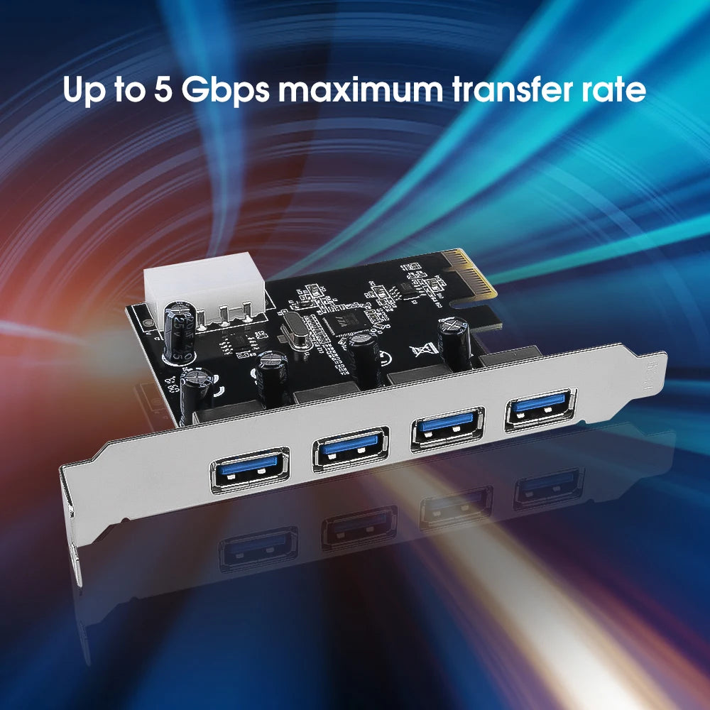 4 Port USB 3.0 PCI-E Expansion Card PCI Express PCIe USB 3.0 HUB Adapter 4-Port USB 3.0 Controller USB 3 0 PCI e PCIe Express