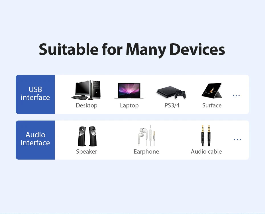 Vention USB External Sound Card  2-in-1 3.5mm USB Adapter Audio Interface for  EarPods Earphone Cable Computer USB Sound Card