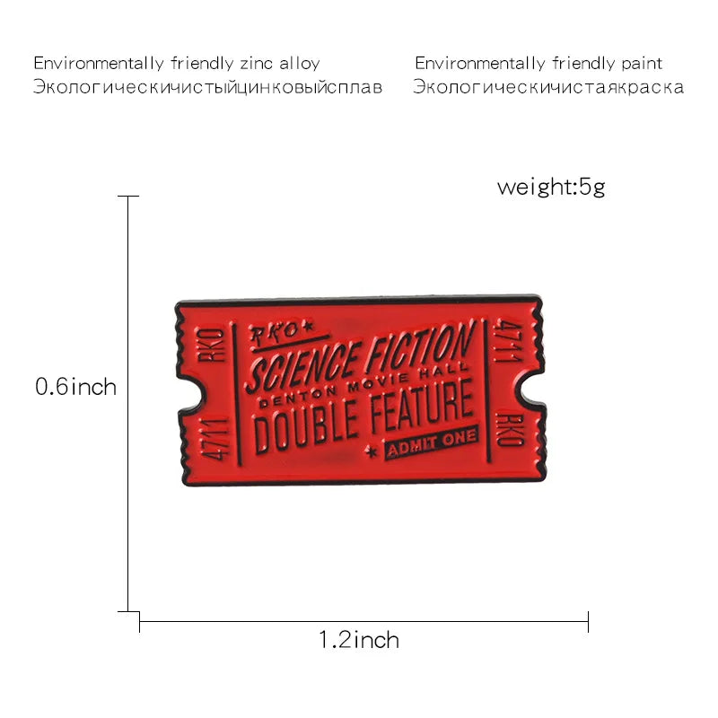 Rocky Horror Pin Movie Ticket Enamel Pin Rocky Horror Show Brooch Lapel Pins Badge Film Movie Jewelry Gift for Friend Wholesale