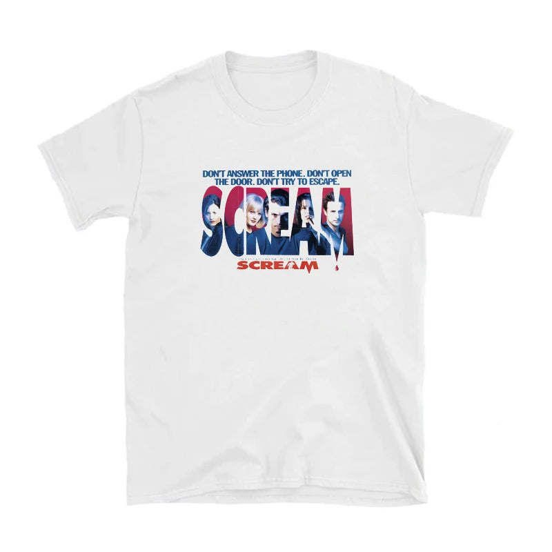 Scream Movie T-shirt Women Retro 90s Cult Horror Friends T Shirts Aesthetic Vintage Shirts Gothic Style Tees Tops
