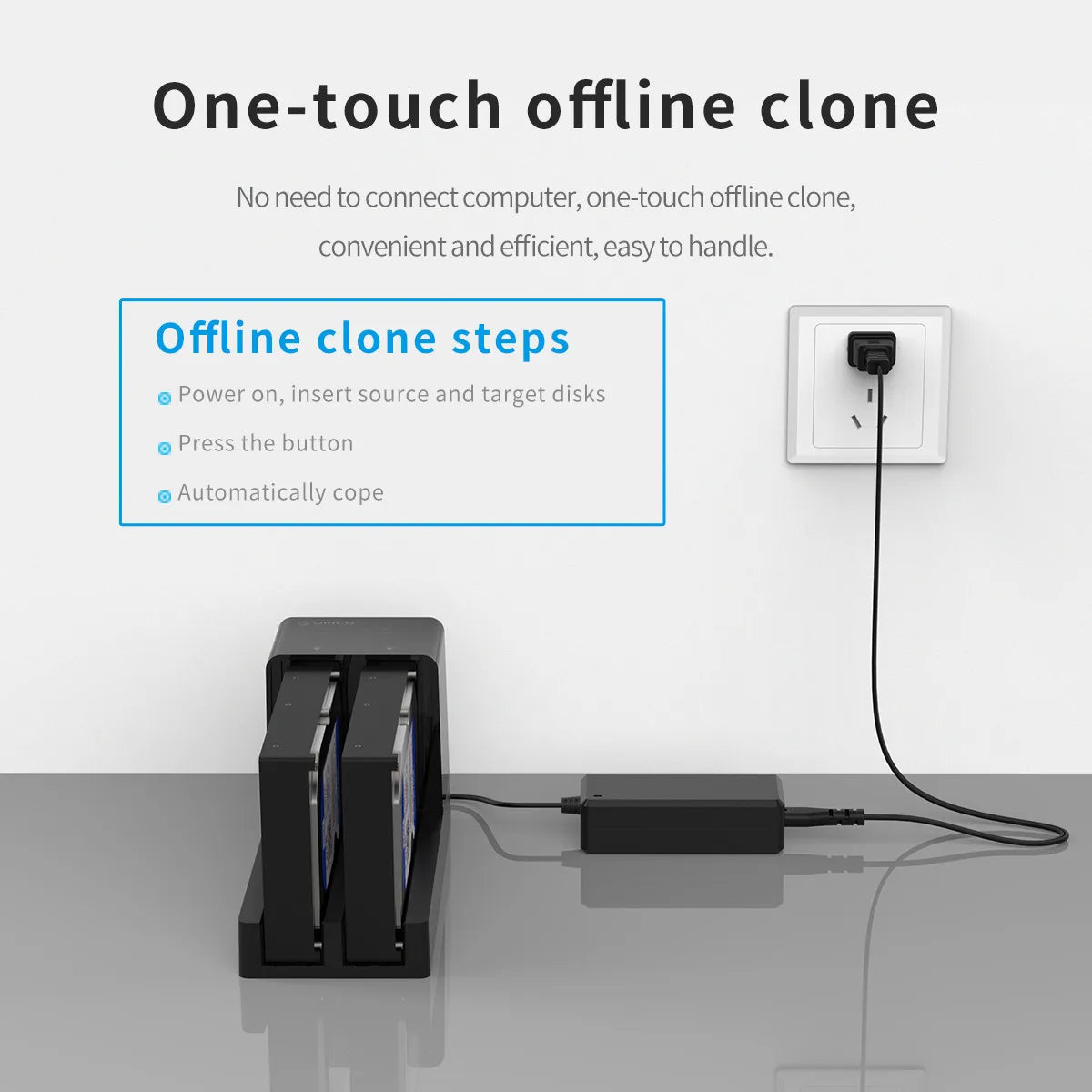 ORICO 2 Bay HDD Docking Station with Offline Clone SATA to USB 3.0 Hard Drive Docking Station for 2.5/3.5 inch Hard Drive Case