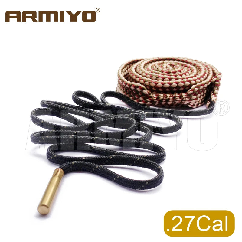 Armiyo .17Cal .22Cal .30Cal .38Cal .45Cal 12GA 20GA Barrel Cleaning Sling Bore Brush Clean Rope Hunting Accessories
