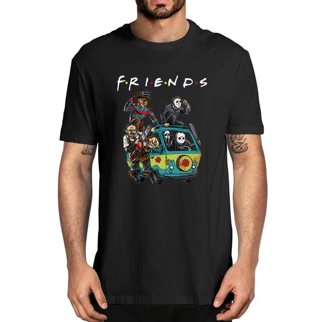 Horror movie Tshirt Funny Print Fashion Casual Tshirt Men's Novelty T-Shirt Unisex Summer Humor Women Top Tee Gift Streetwear