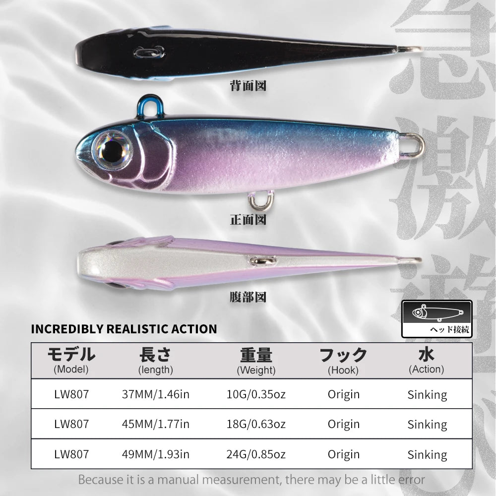 Hunthouse Violent tail 2.0 Jigging Lure Spoon Skining Bait Tackle Artificial 10g 18g 24g For Fishing Lure Pike Trout Tackle