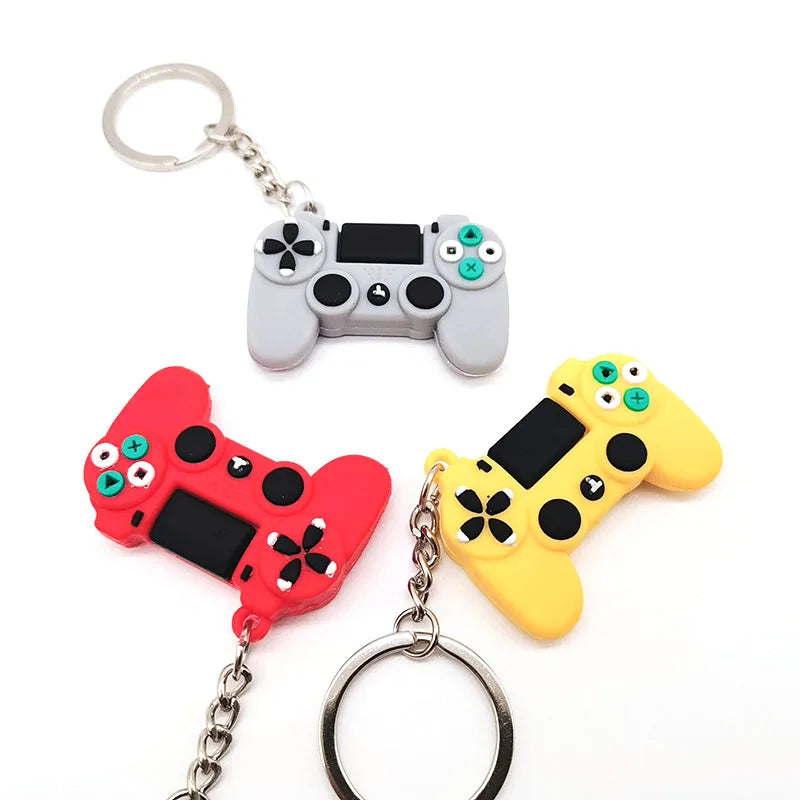 Cute PVC Game Machine Keychain Keyring Gamepad Joystick Key Chain PS4 Game Console Keychains Bag Car Hanging Key Ring