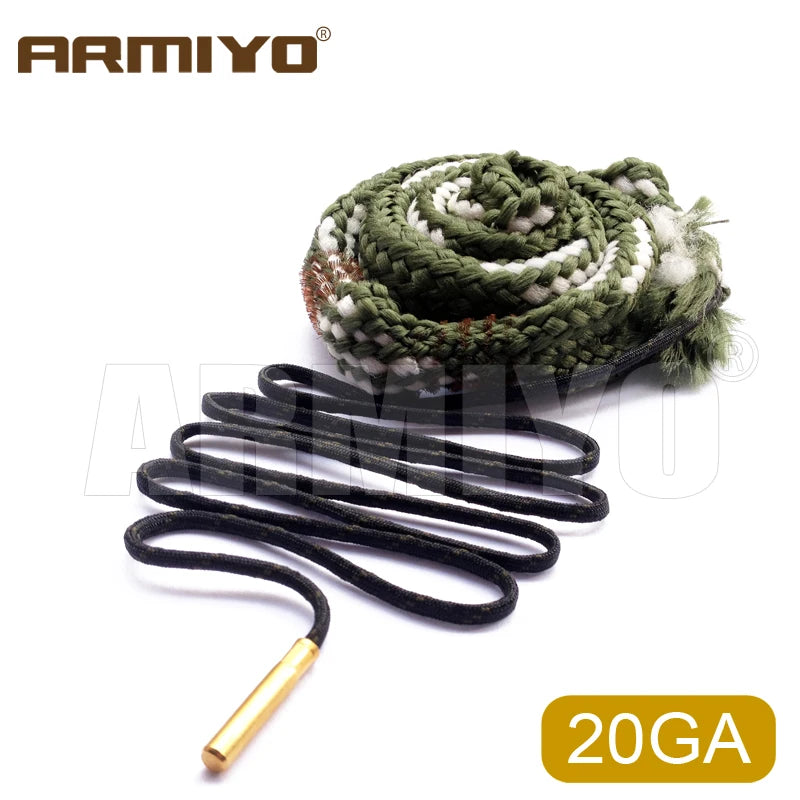 Armiyo .17Cal .22Cal .30Cal .38Cal .45Cal 12GA 20GA Barrel Cleaning Sling Bore Brush Clean Rope Hunting Accessories