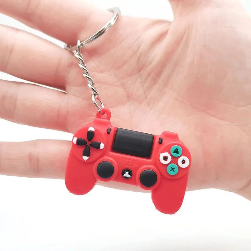 Cute PVC Game Machine Keychain Keyring Gamepad Joystick Key Chain PS4 Game Console Keychains Bag Car Hanging Key Ring