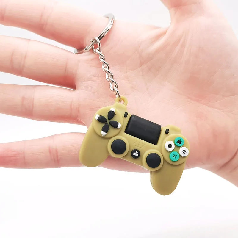 Cute PVC Game Machine Keychain Keyring Gamepad Joystick Key Chain PS4 Game Console Keychains Bag Car Hanging Key Ring