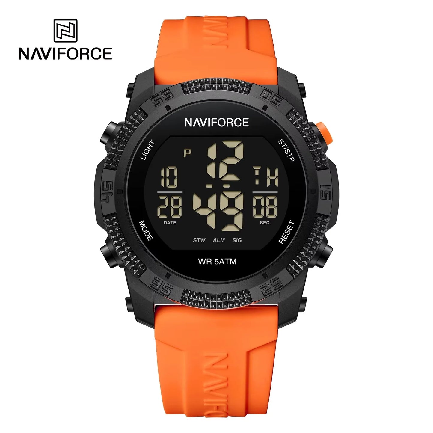 For 7104 Men's Watch Simple Fashion Casual Sports Stainless Steel Case 3ATM Waterproof Luminous Calendar Silicone Strap