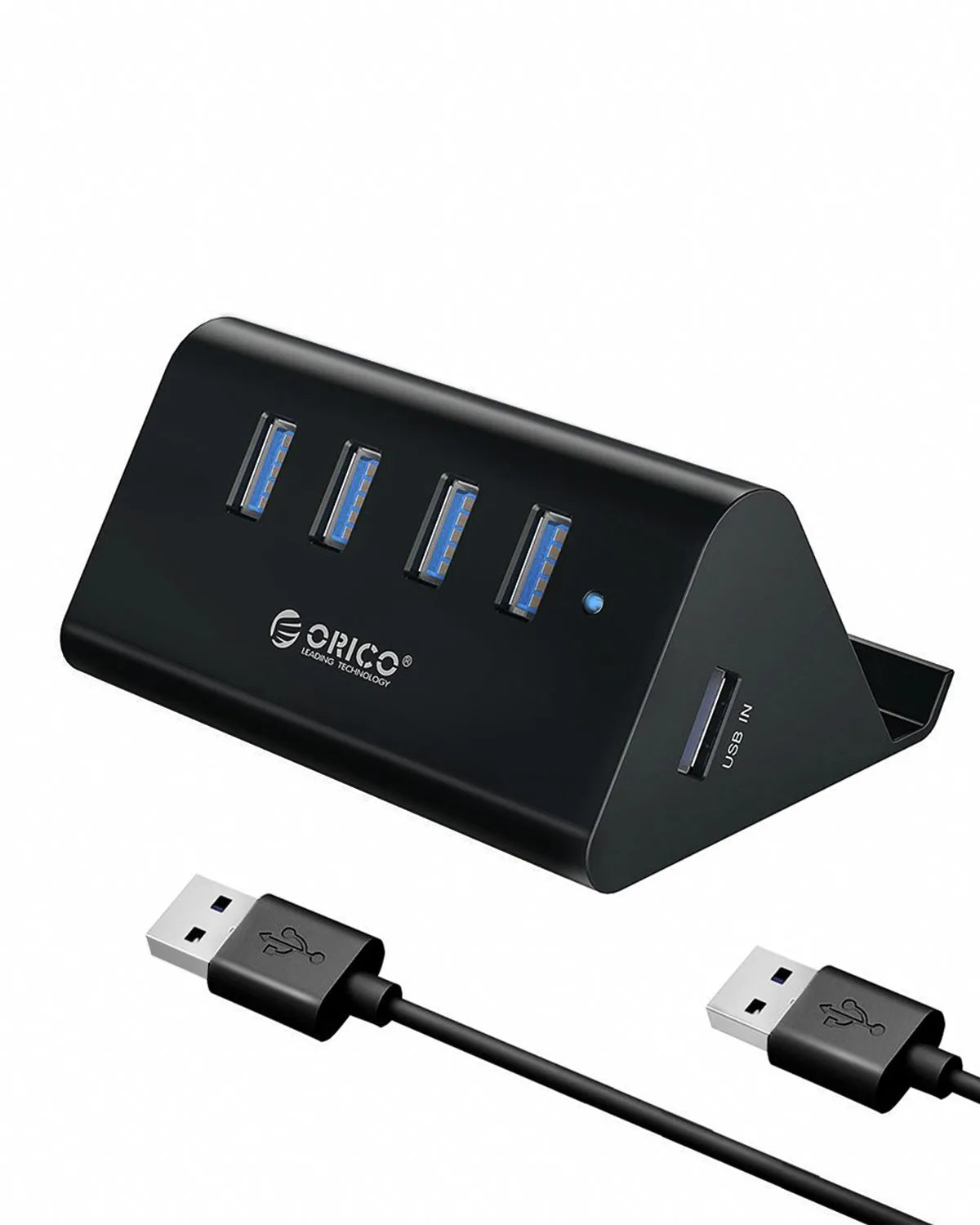 ORICO USB HUB High Speed Mini 4 Port USB 3.0 HUB for Desktop Laptop with Phone and Tablet Stand Computer Accessories Black