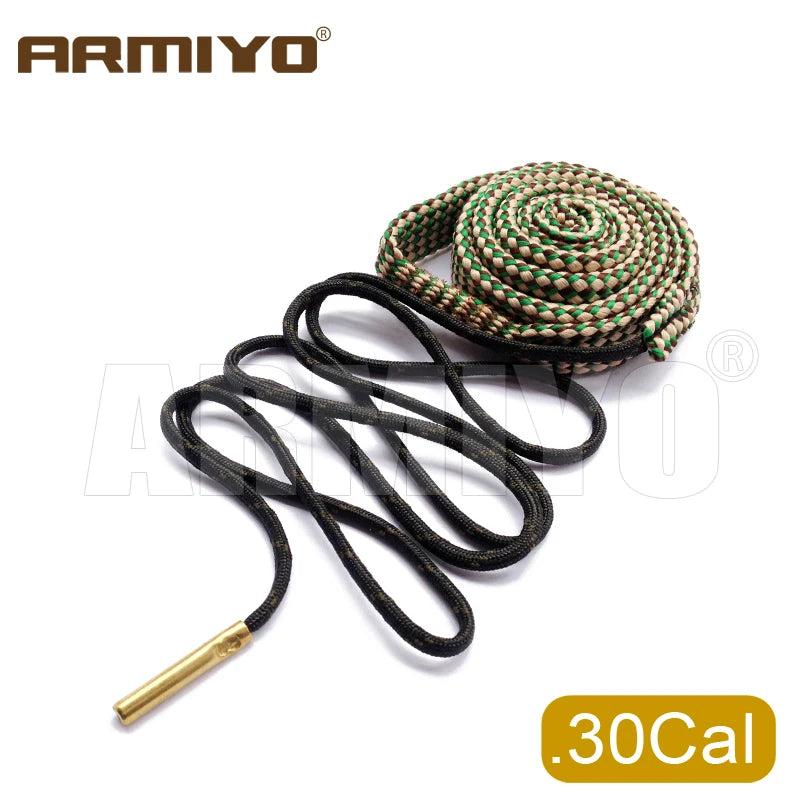 Armiyo .17Cal .22Cal .30Cal .38Cal .45Cal 12GA 20GA Barrel Cleaning Sling Bore Brush Clean Rope Hunting Accessories