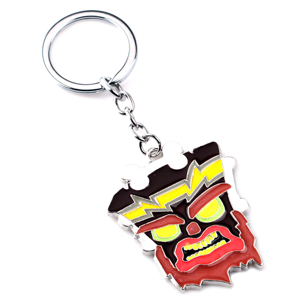 Crash Bandicoot Enamel Keychain for Men Women Cartoon Animal Metal Key Ring Holder Fans Car Bag Decor Jewelry Accessories Gift